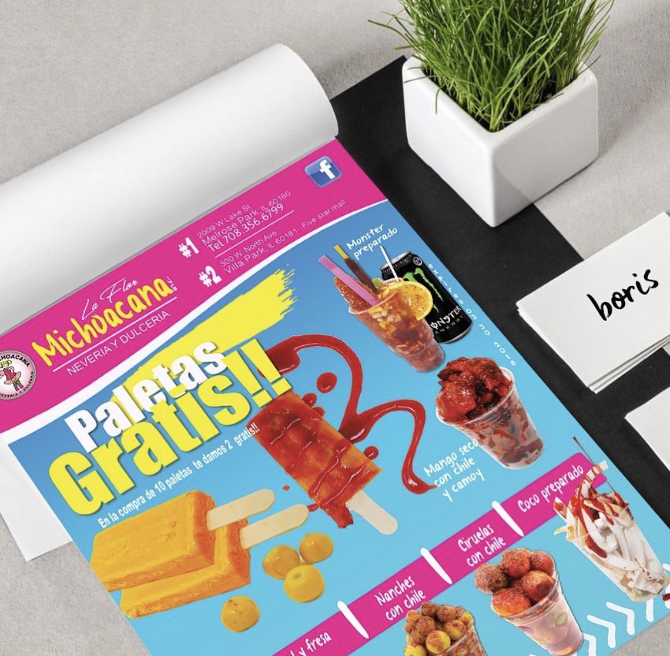 Paletas promotional flyer design